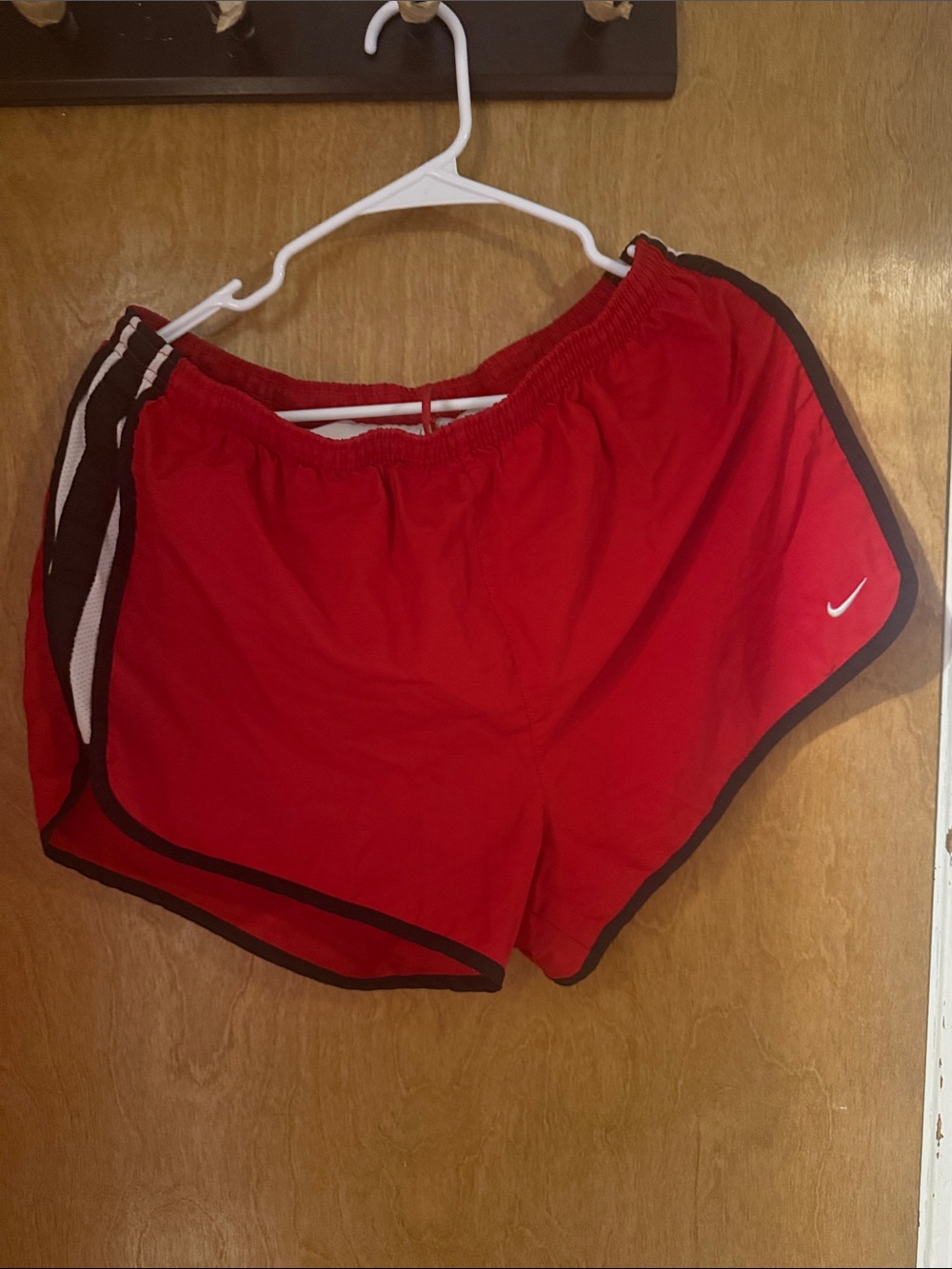 Nike Women’s Red Athletic Running Shorts with Black Trim